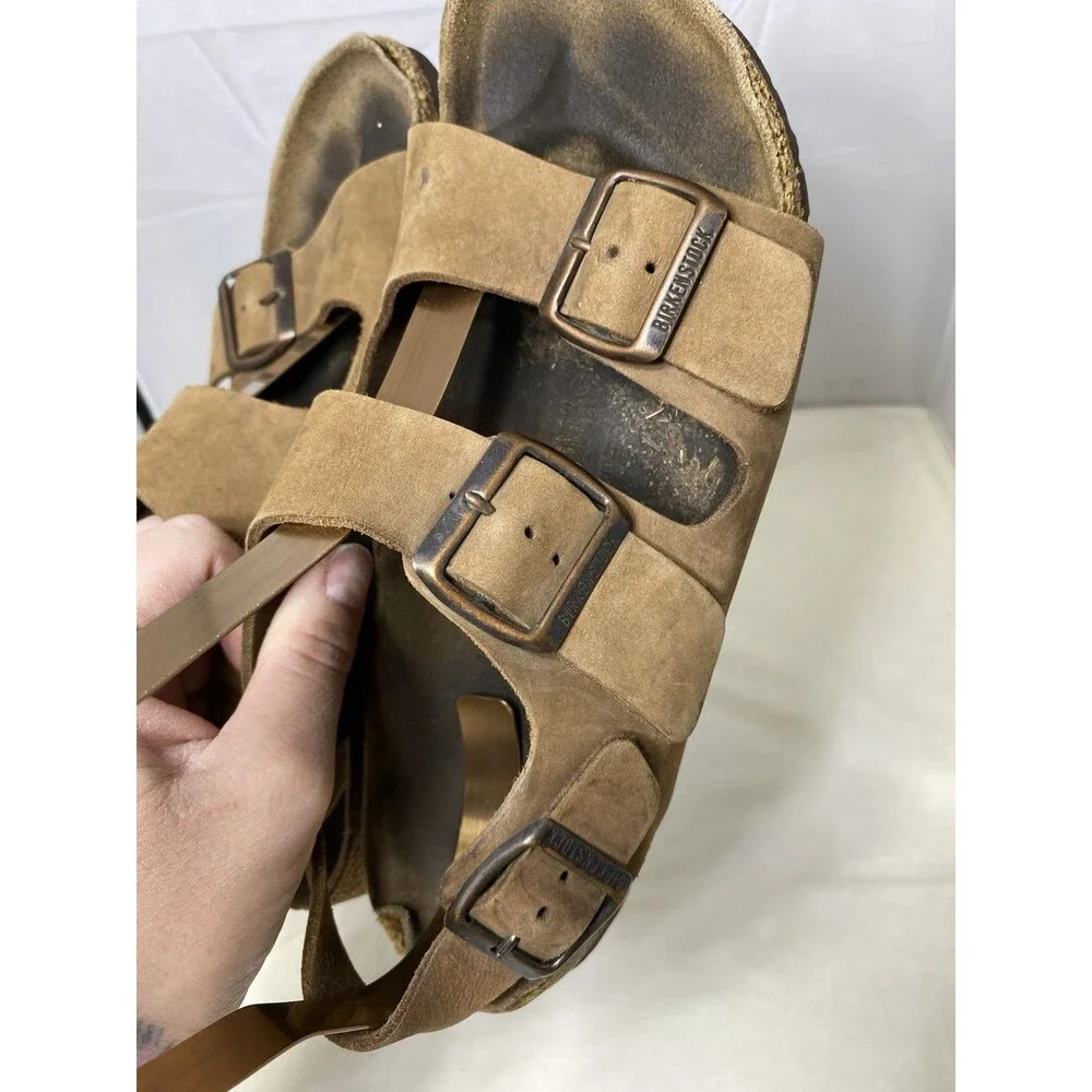 BIRKENSTOCK MENS MILANO LEATHER SANDAL CORK FOOTBED SIZE 6